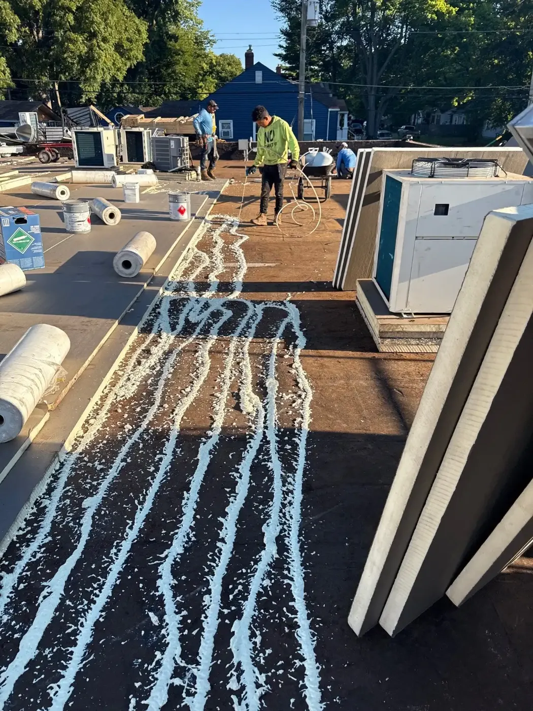 Commercial roof inspection documented in Geist